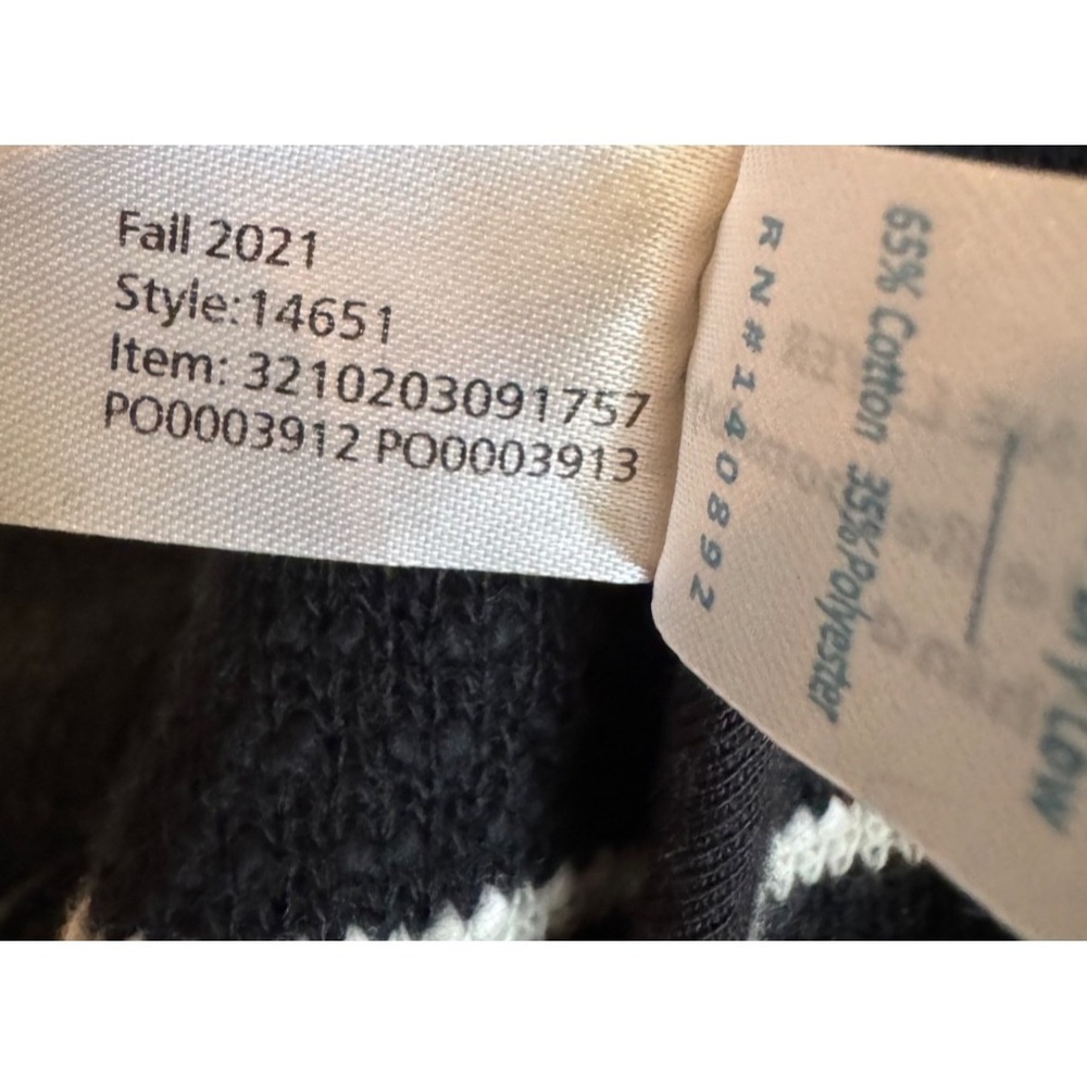 Marine Layer‎ Birdseye Coat Open Front Cardigan Black White Stripes Size Small - Picture 16 of 16